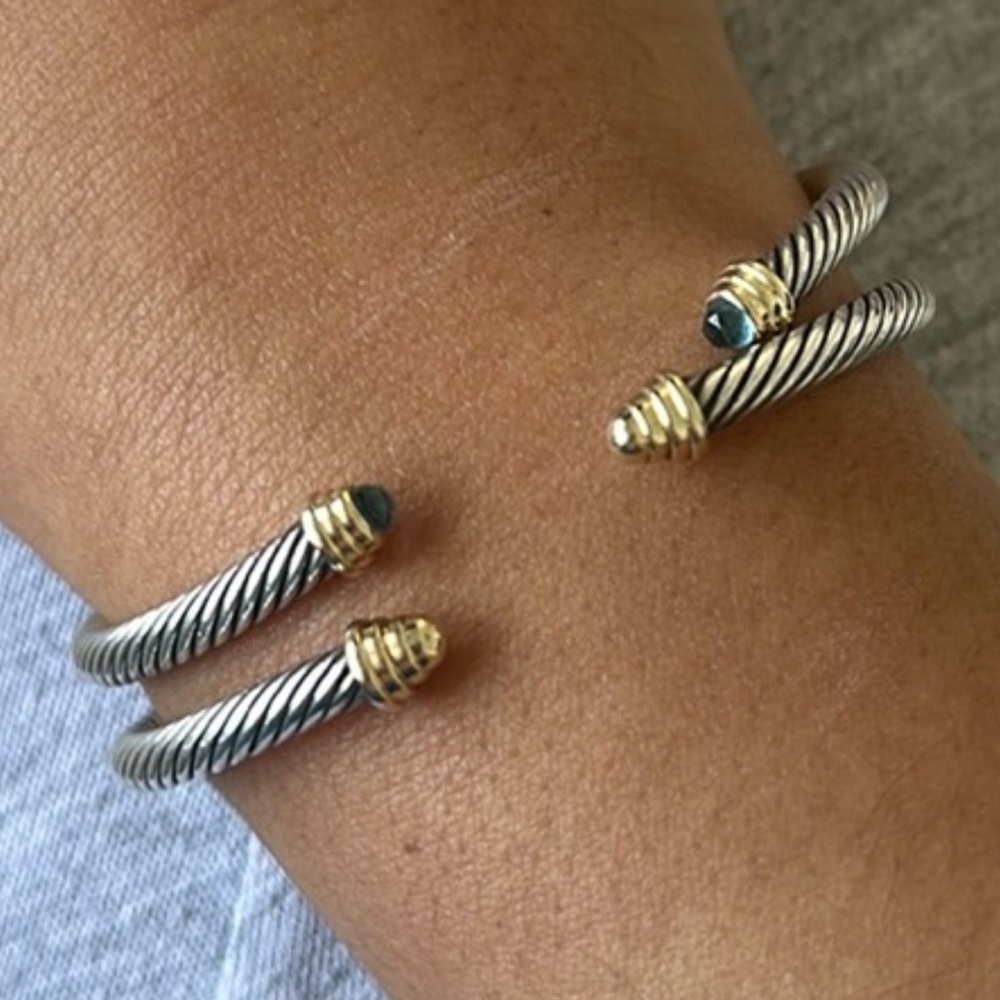 David Yurman Silver and Gold Cable Bracelet
